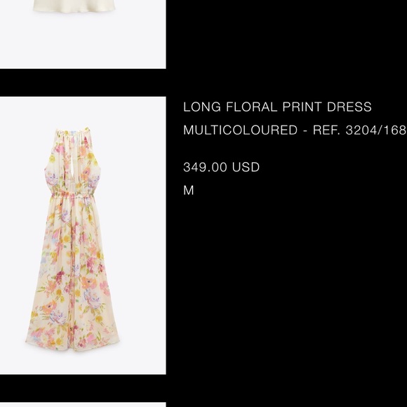 Zara flowy summer maxi dress size M medium floral - Picture 7 of 7